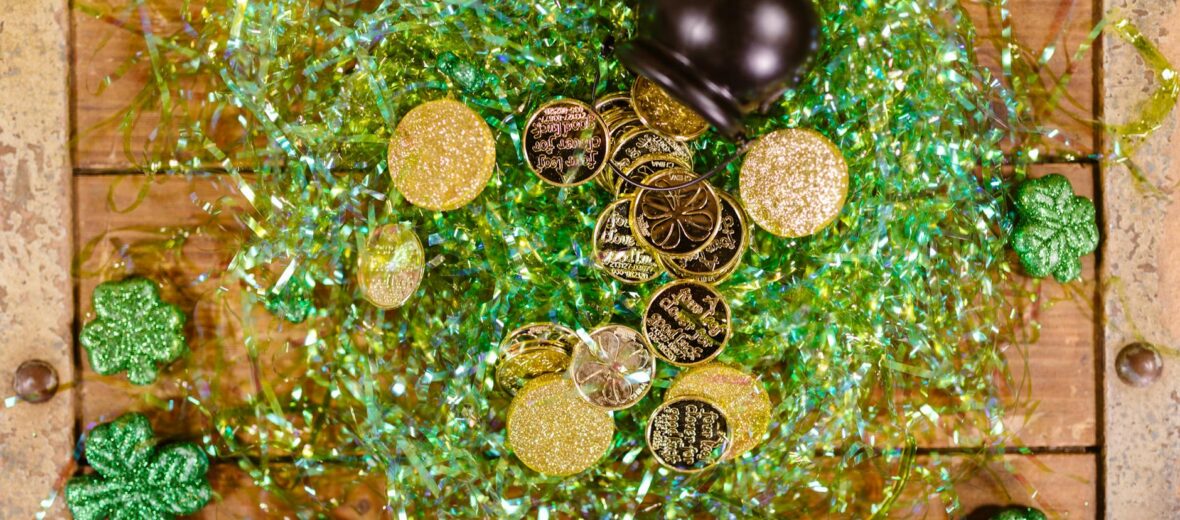 overhead photo of st patrick s day props